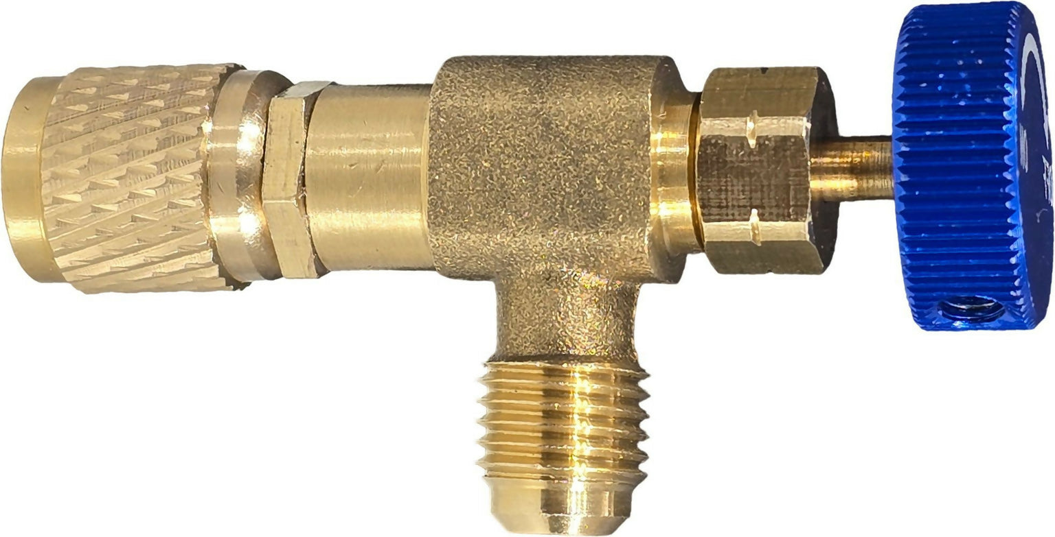 Digital Craft Brass AC Refrigerant Safety Valve 1/4" M to 1/4" F SAE Adapter for HVAC Service Ball Valves