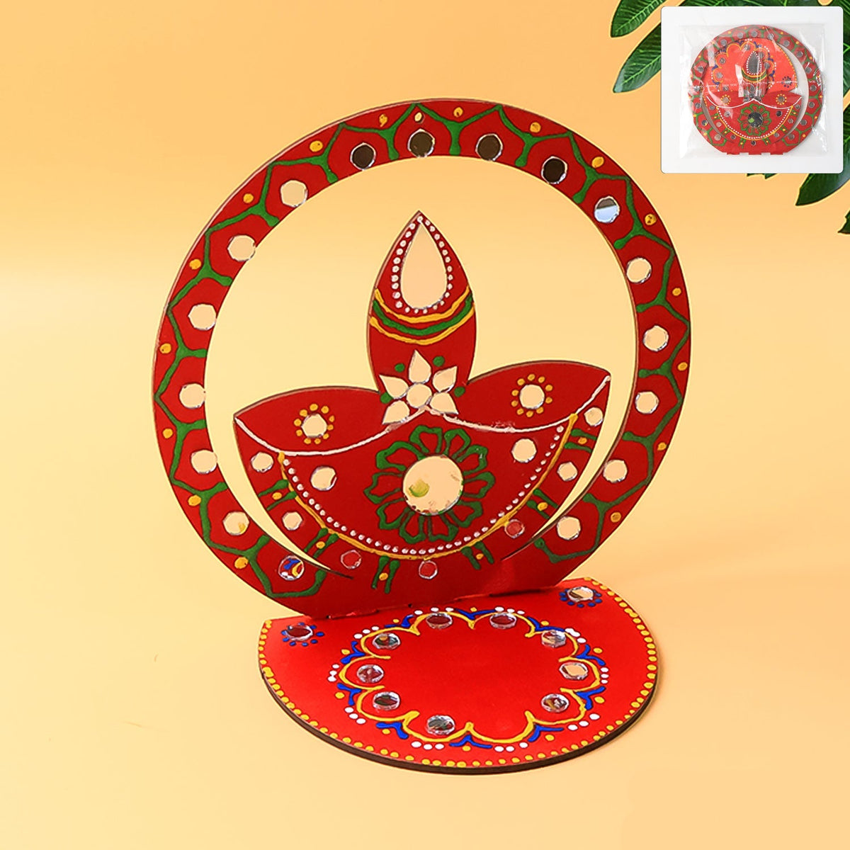 Handcrafted Wooden Decorative Diya Stand (1 Pc) HP DD