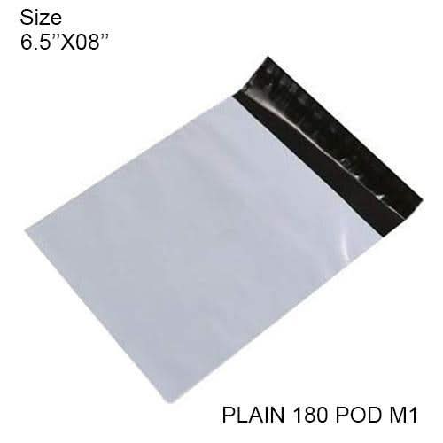 Tamper Proof Courier Bags(6.5x08 Plain 180 Pod M1) - 100 Pcs