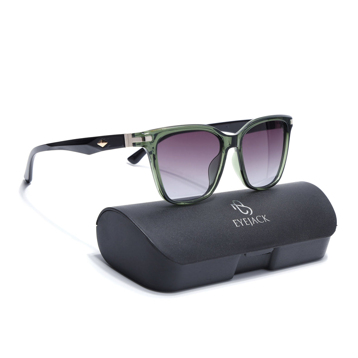 Eyejack Olive Square Sunglasses for Men and Women - Style L774 - with box packaging