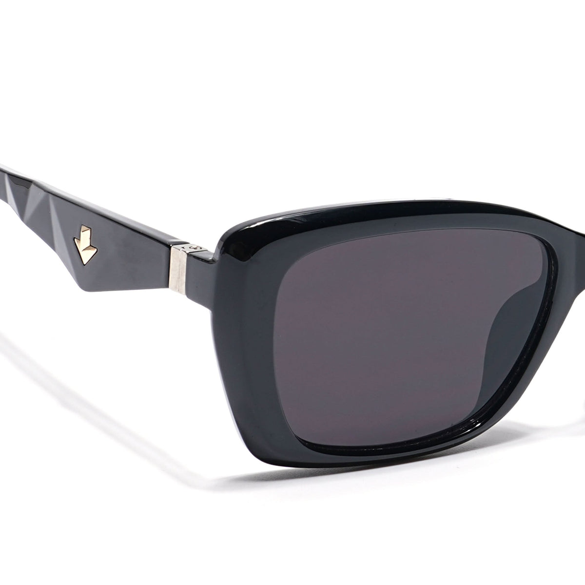 Eyejack Black Rectangle Sunglasses for Men and Women - view 5