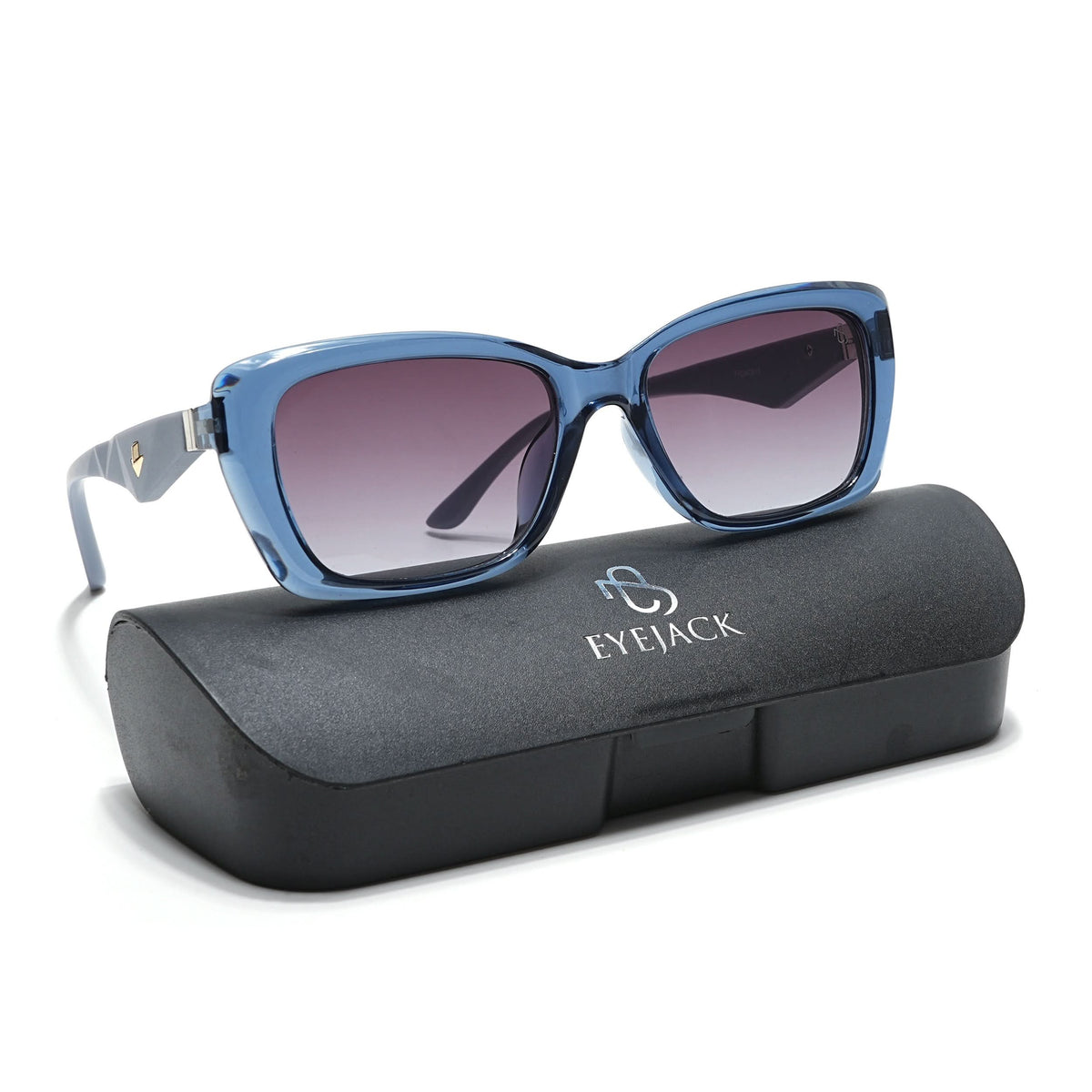 Eyejack Blue Rectangle Sunglasses for Men and Women - view 8