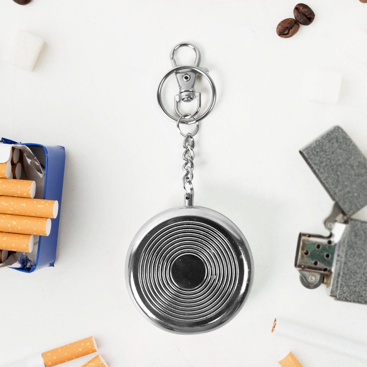 Mini Pocket Ss Ashtray With Keyring (1pc) HP DD