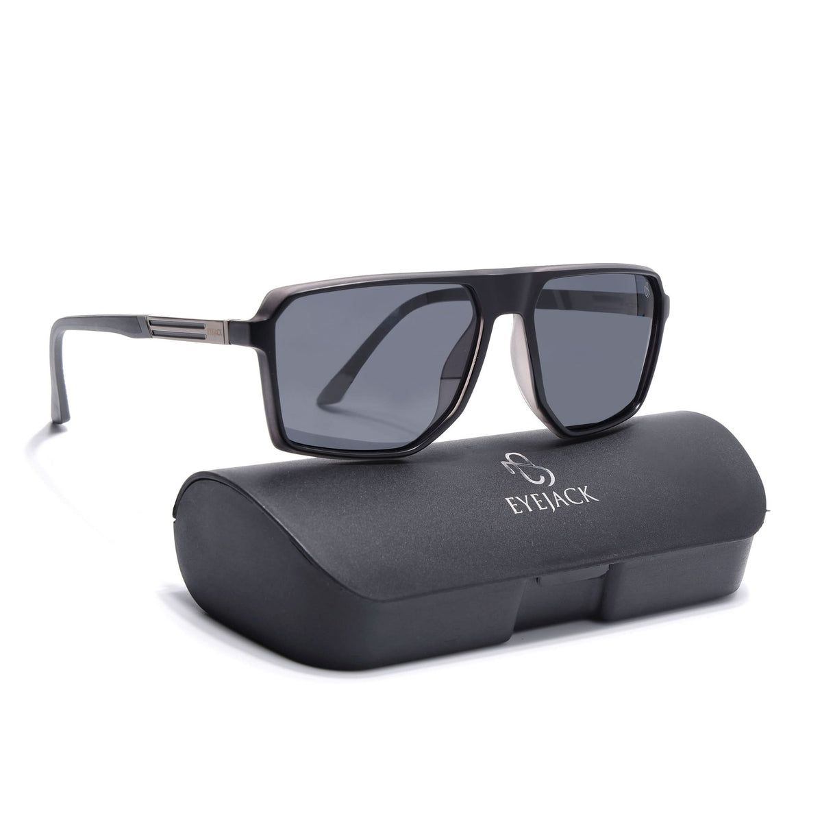 Eyejack Matte Black Wayfarer Sunglasses for Men and Women - Style 1133 - view 8