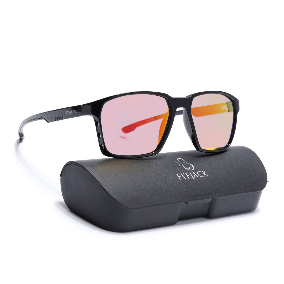 Eyejack Shine Black Square Sunglasses for Men and Women - Style 1148 - view 6