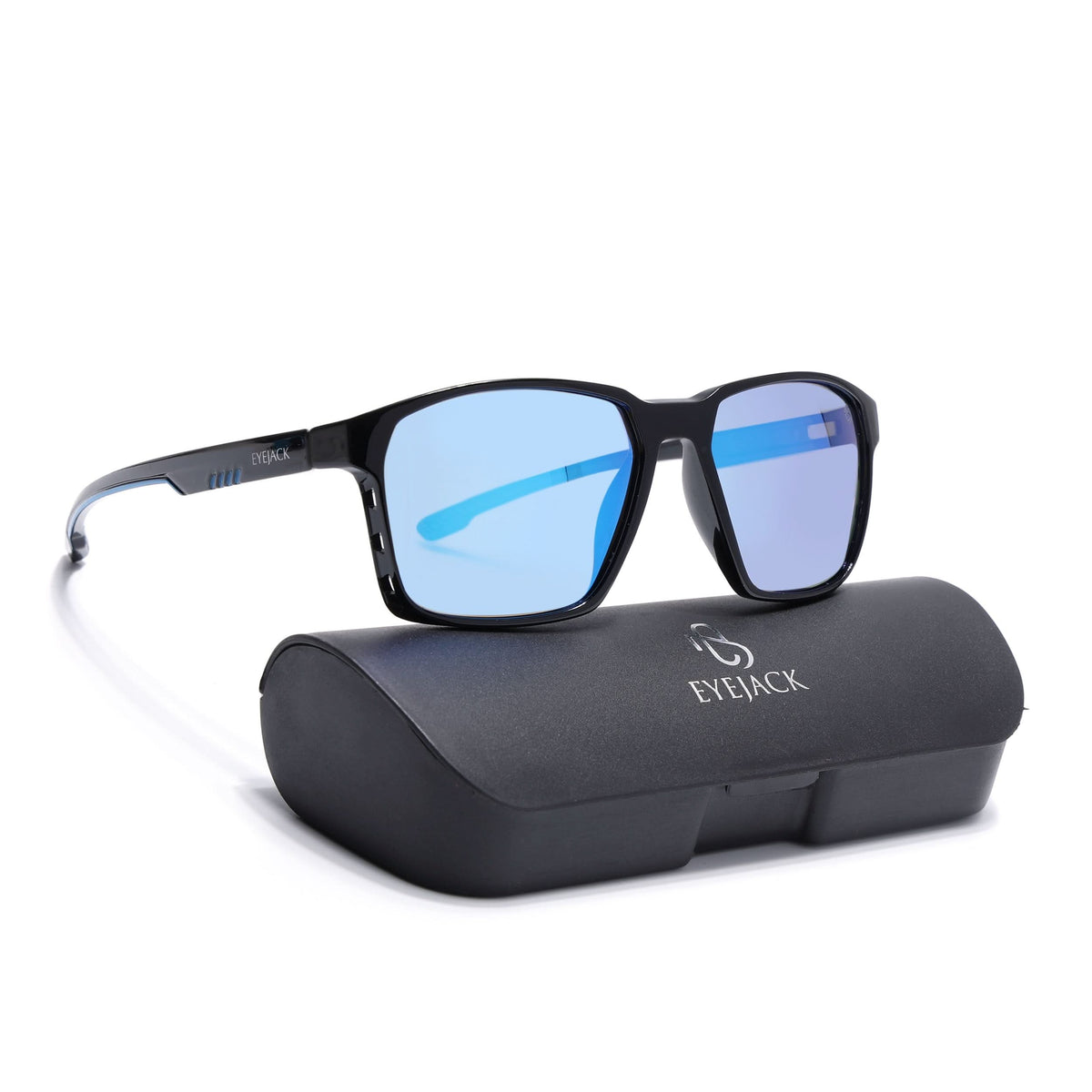 Eyejack Shine Black Square Sunglasses for Men and Women - Style 1149 - view 6