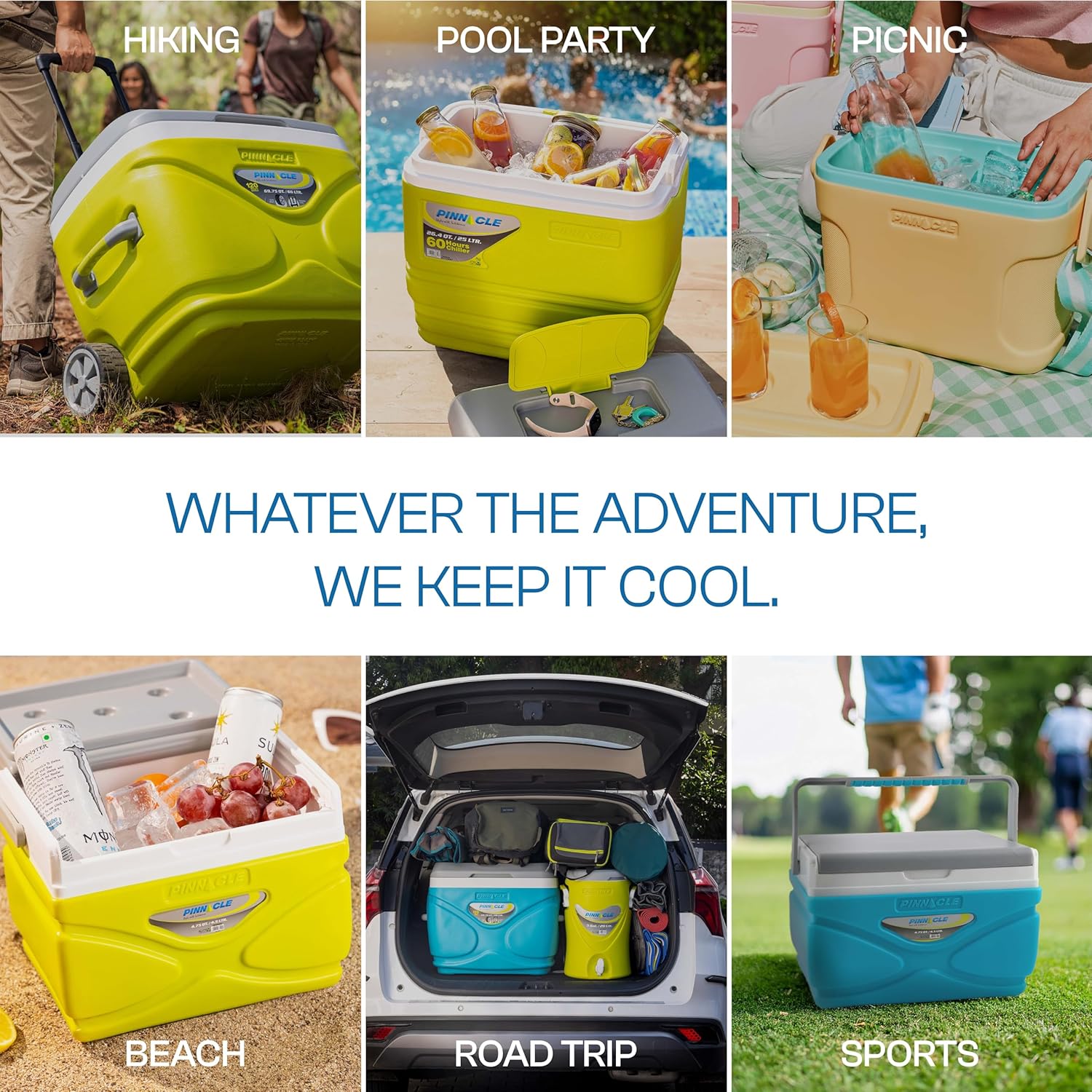 Pinnacle Prudence 11L Chiller Ice Box | Fits 16 Cans | Hold Ice Upto 48hrs | Lid Used as Tray | Portable Insulated Ice Cooler Box for Car Travel,Parties, Medical, Picnics, Camping, Sports(Multicolor)