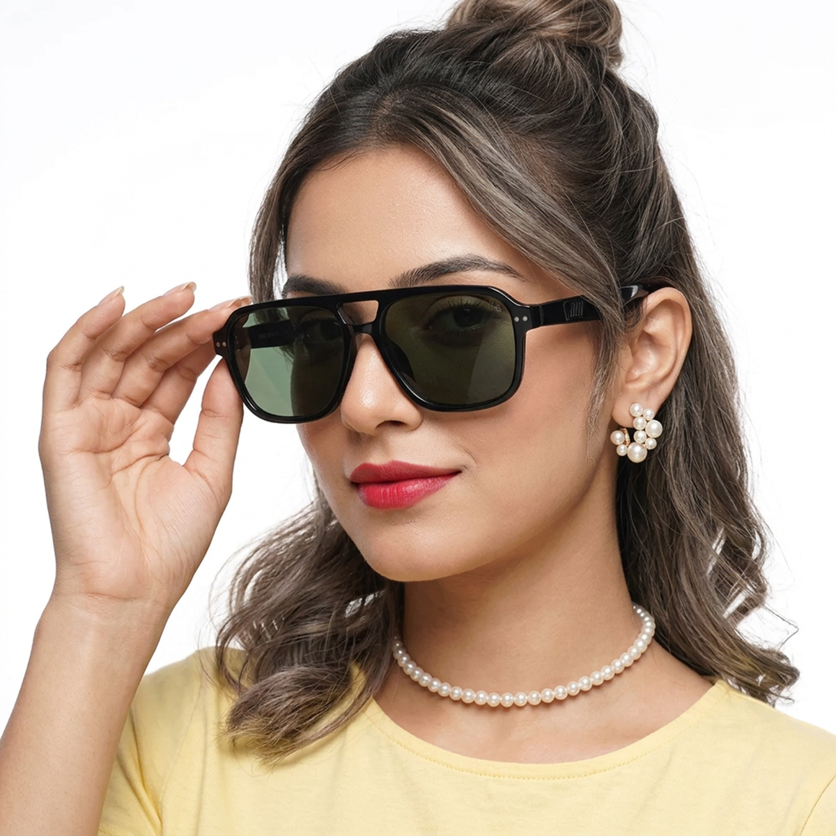 Eyejack Black Wayfarer Sunglasses for Men and Women - Style L968 - worn by a male model (image 3)