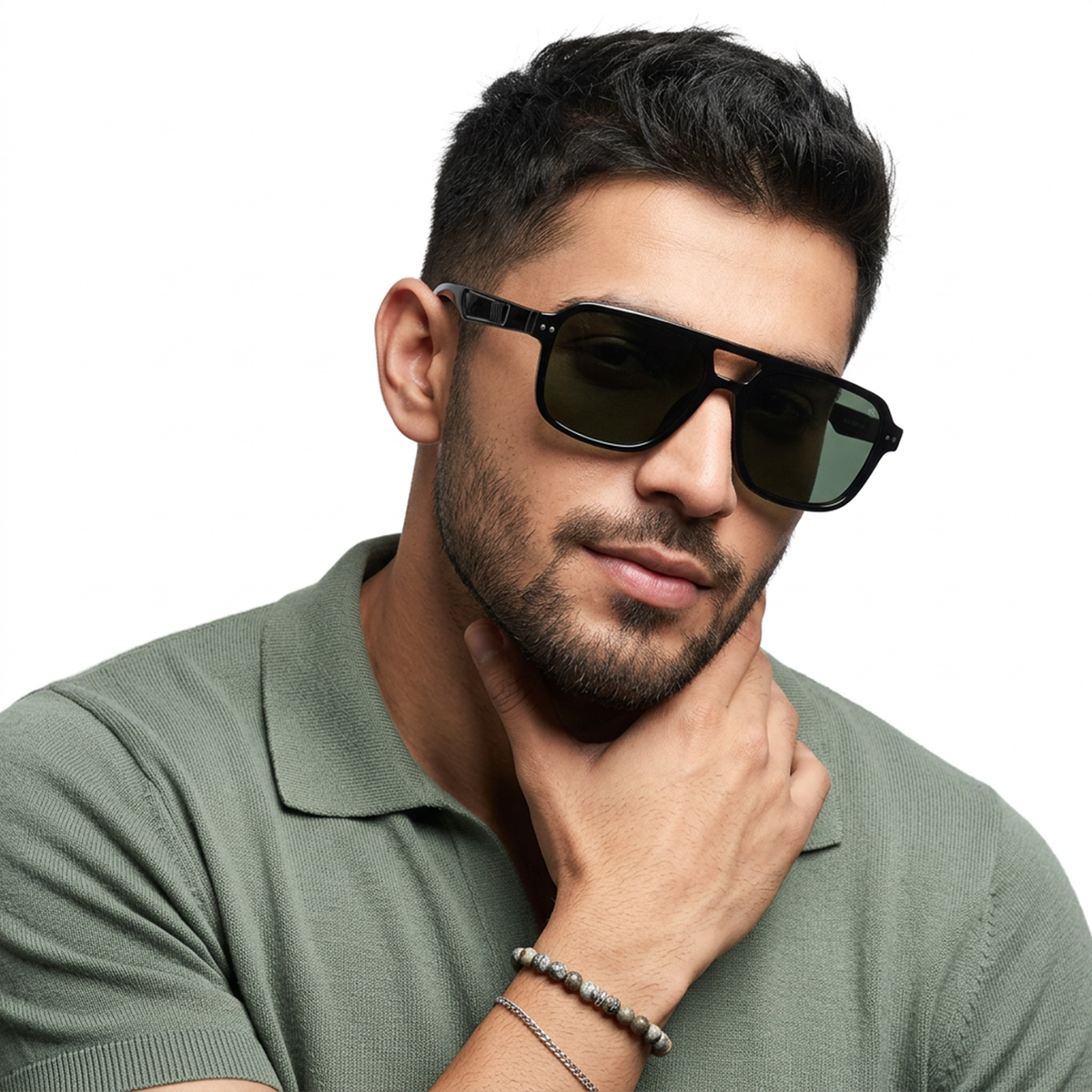 Eyejack Black Wayfarer Sunglasses for Men and Women - Style L968 - worn by a male model (image 1)