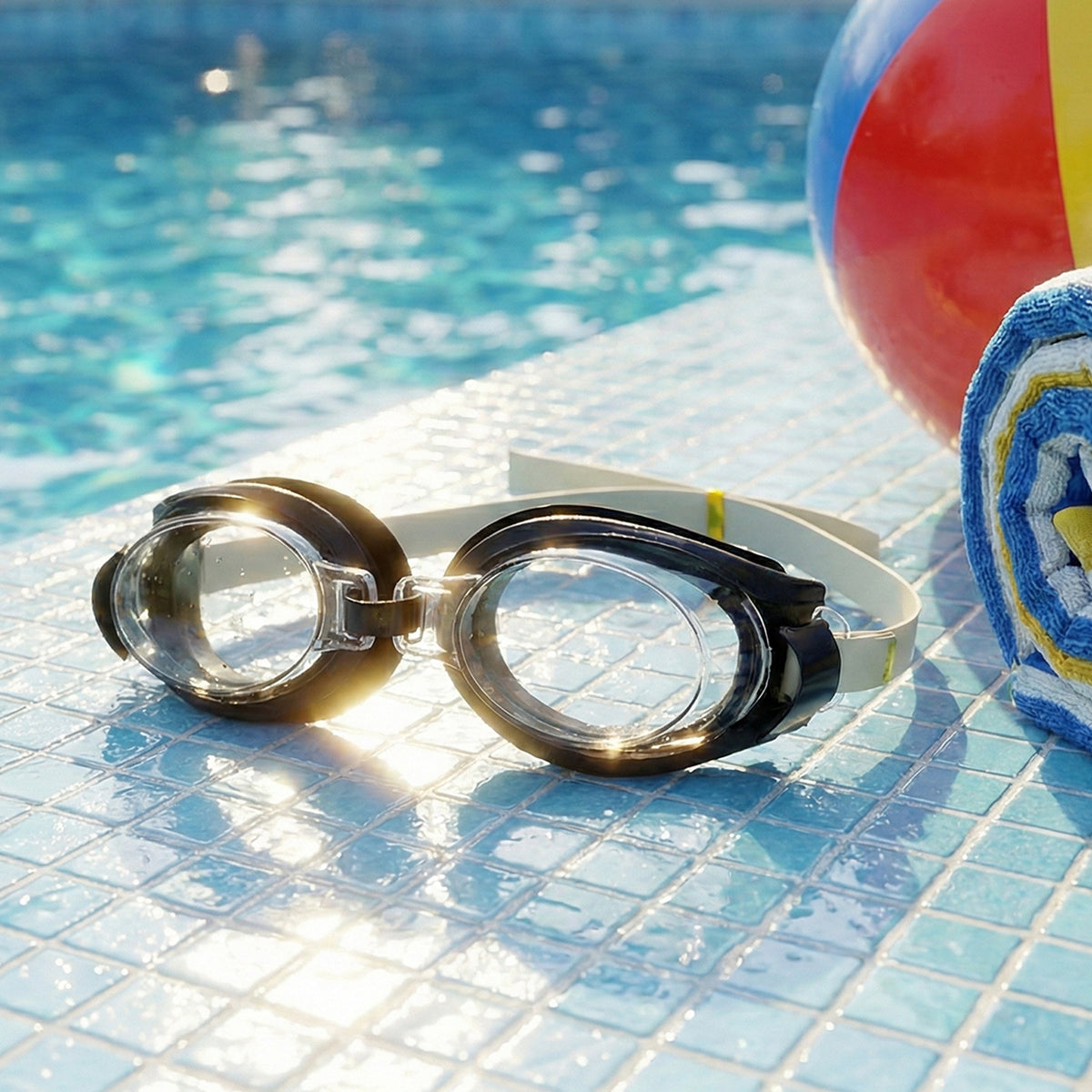 Uv Protection Swimming Goggles with Adjustable Waterproof Swim Goggles for Pool, Beach & Open Water Swimming (1 Pc)