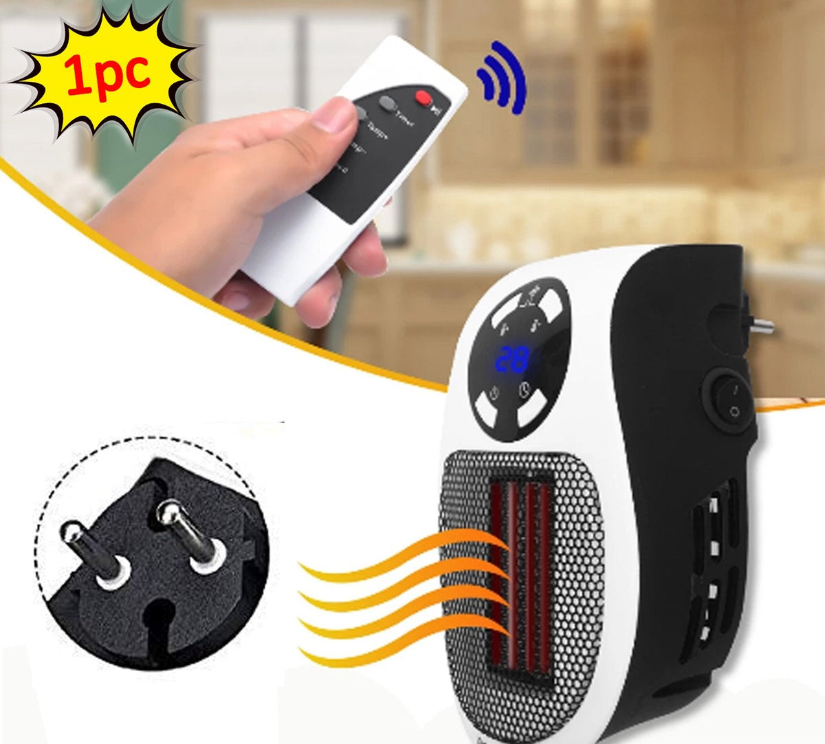 Portable Electric Heater Mini Fan Heater Desktop Household