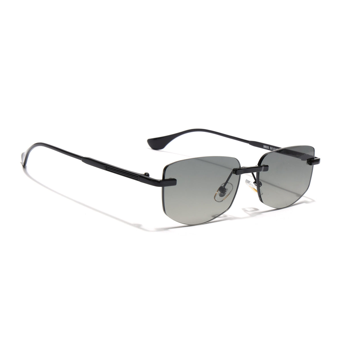Essence Royal Black Rimless Sunglasses for Men and Women - view 2