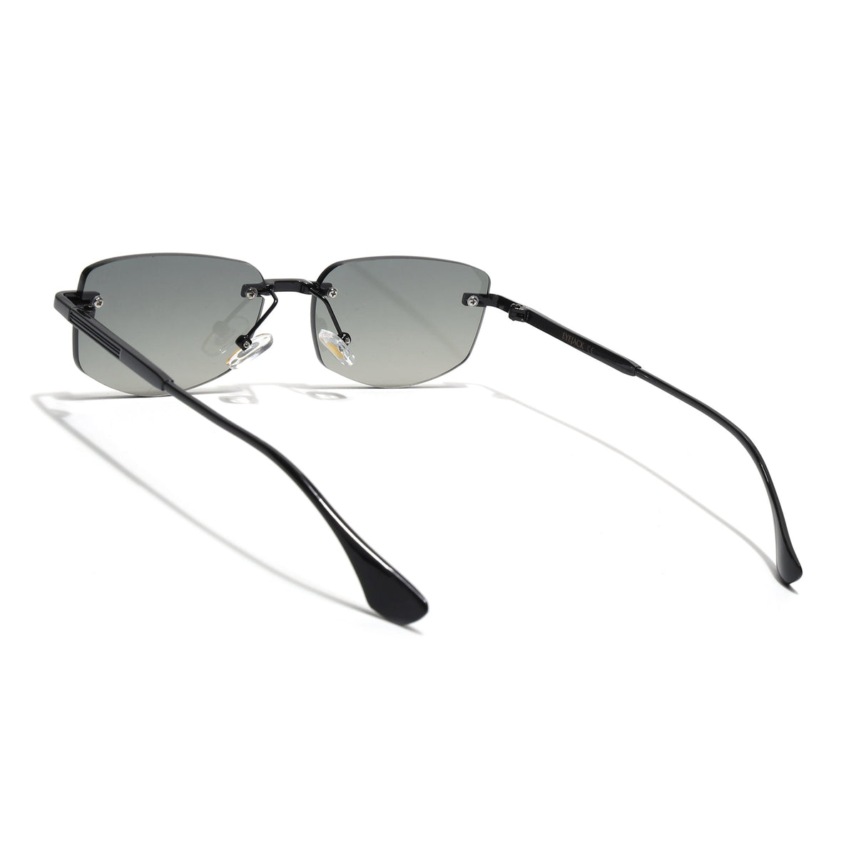 Essence Royal Black Rimless Sunglasses for Men and Women - view 6