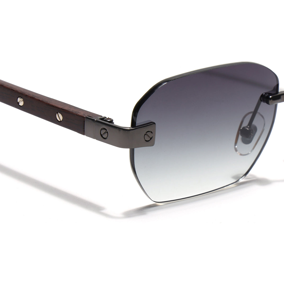 Essence Amber Grey Rimless Sunglasses for Men and Women - view 4