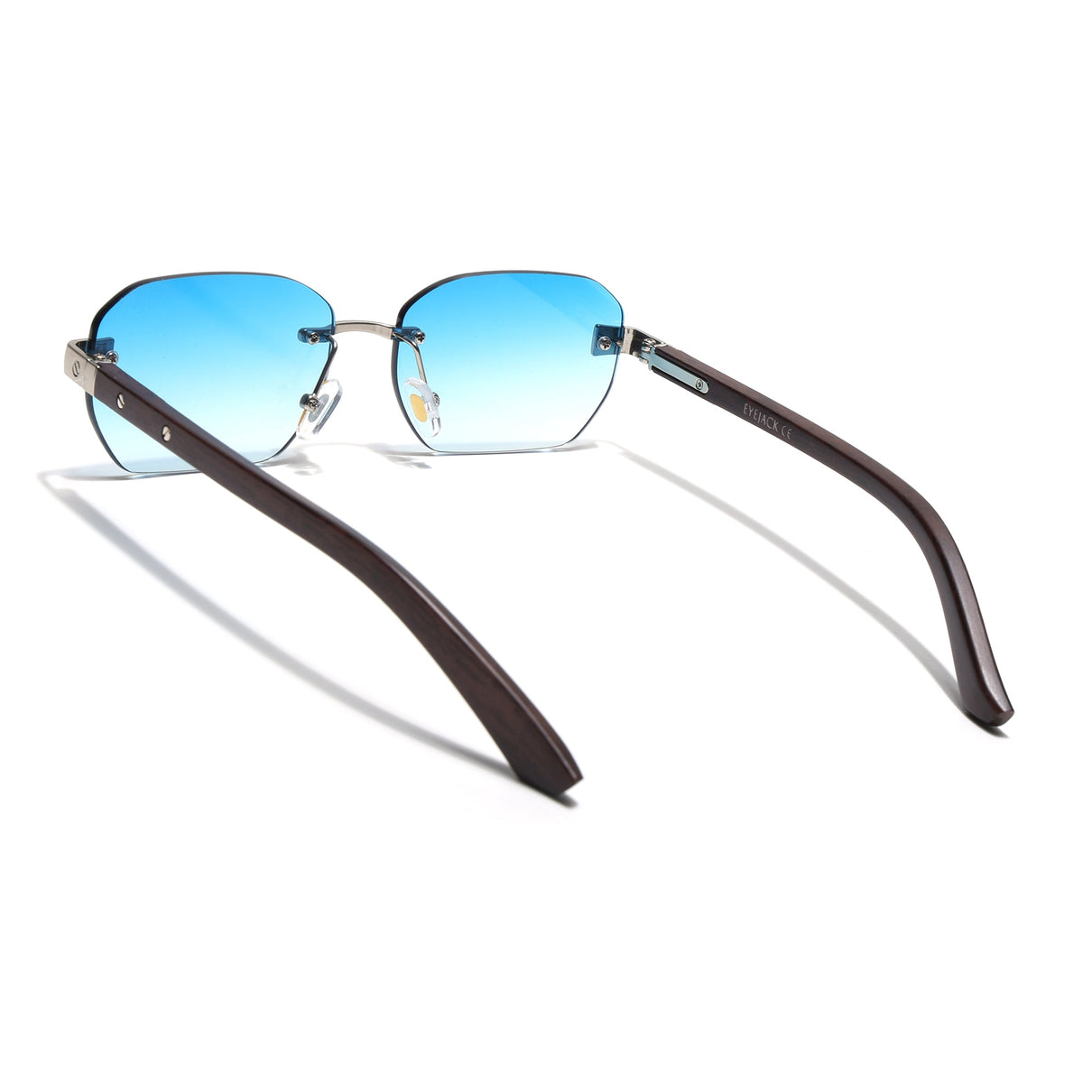 Essence Amber Silver Rimless Sunglasses for Men and Women - view 6