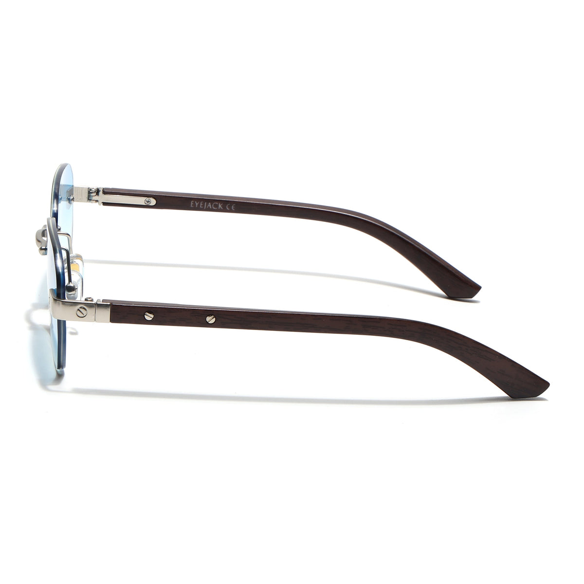 Essence Amber Silver Rimless Sunglasses for Men and Women - view 7