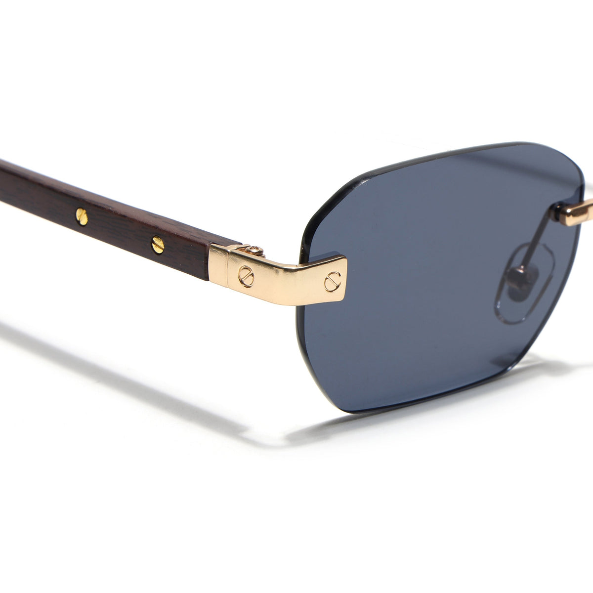 Essence Amber Golden Rimless Sunglasses for Men and Women - Style 2547 - view 4