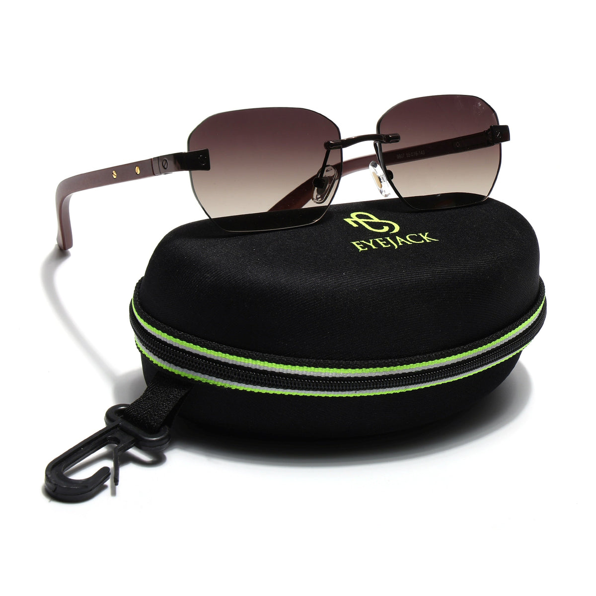 Essence Amber Brown Rimless Sunglasses for Men and Women - view 8