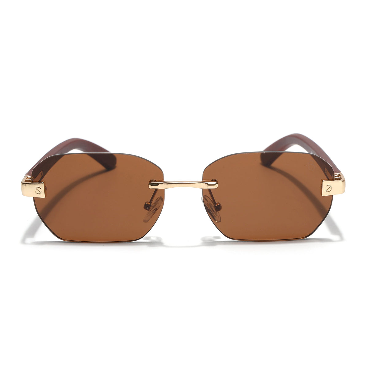 Essence Amber Golden Rimless Sunglasses for Men and Women - Style 2550 - view 5