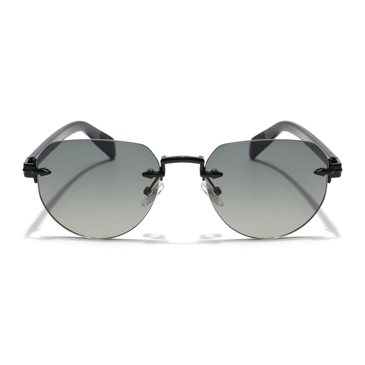 Essence Crown Black Rimless Sunglasses for Men and Women - view 5