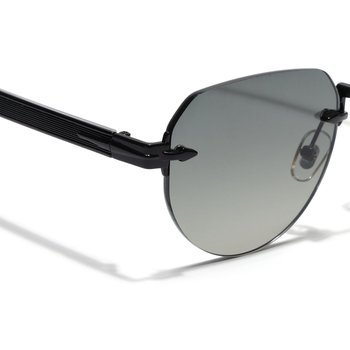 Essence Crown Black Rimless Sunglasses for Men and Women - view 4
