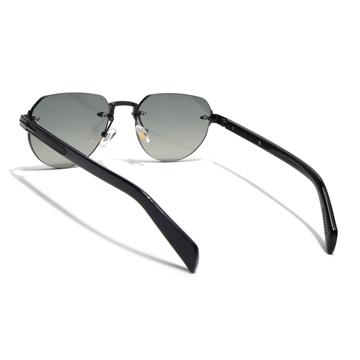 Essence Crown Black Rimless Sunglasses for Men and Women - view 6