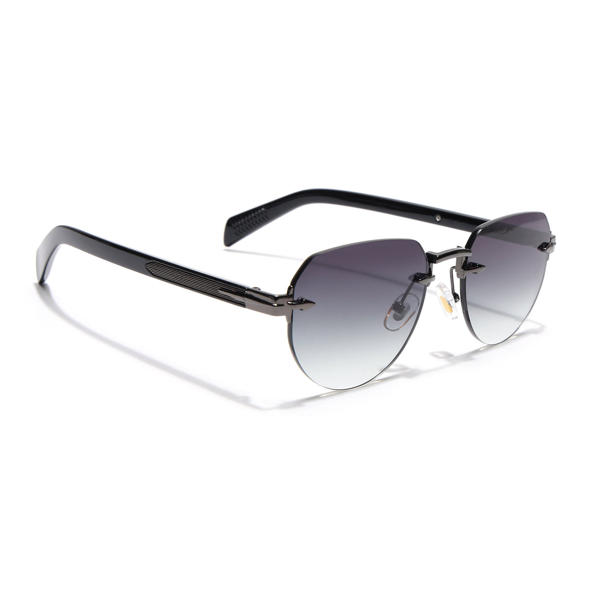 Essence Crown Grey Rimless Sunglasses for Men and Women - view 2