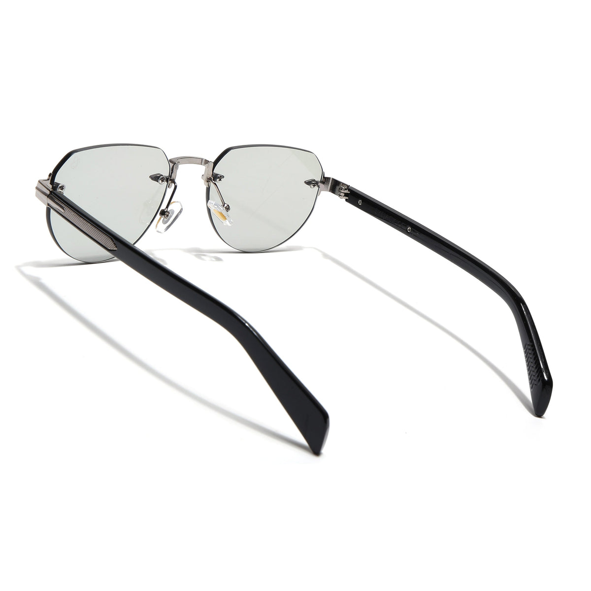 Essence Crown Silver Rimless Sunglasses for Men and Women - view 6