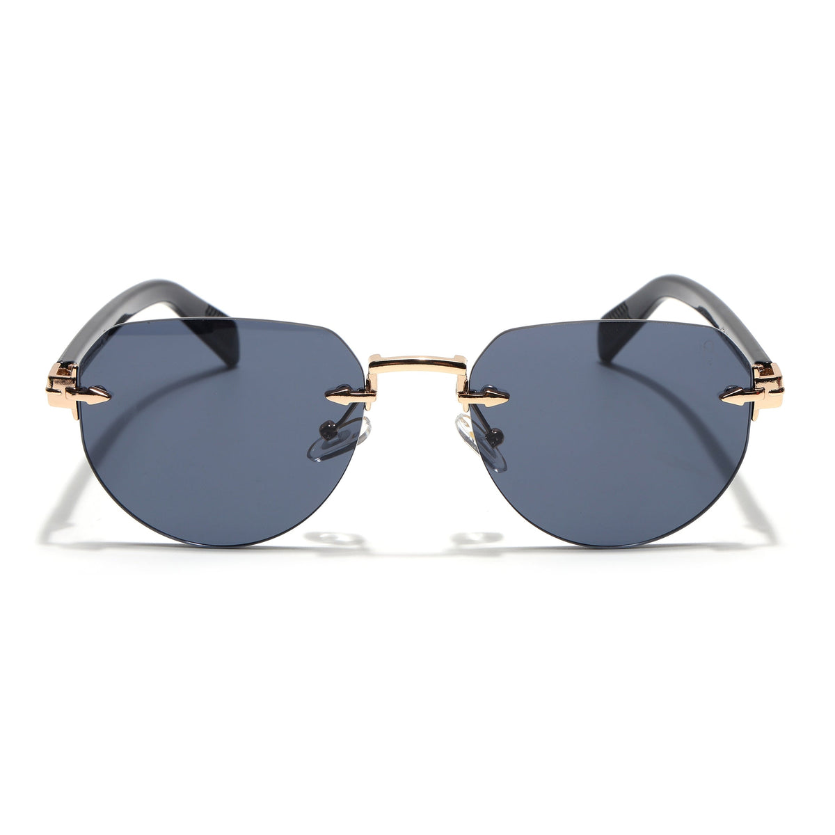 Essence Crown Golden Rimless Sunglasses for Men and Women - Style 2534 - view 5