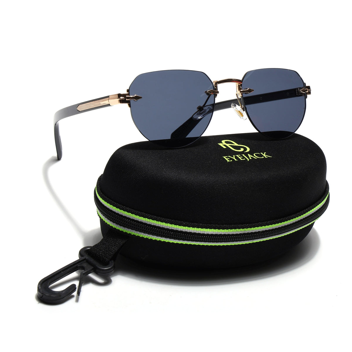 Essence Crown Golden Rimless Sunglasses for Men and Women - Style 2534 - view 8