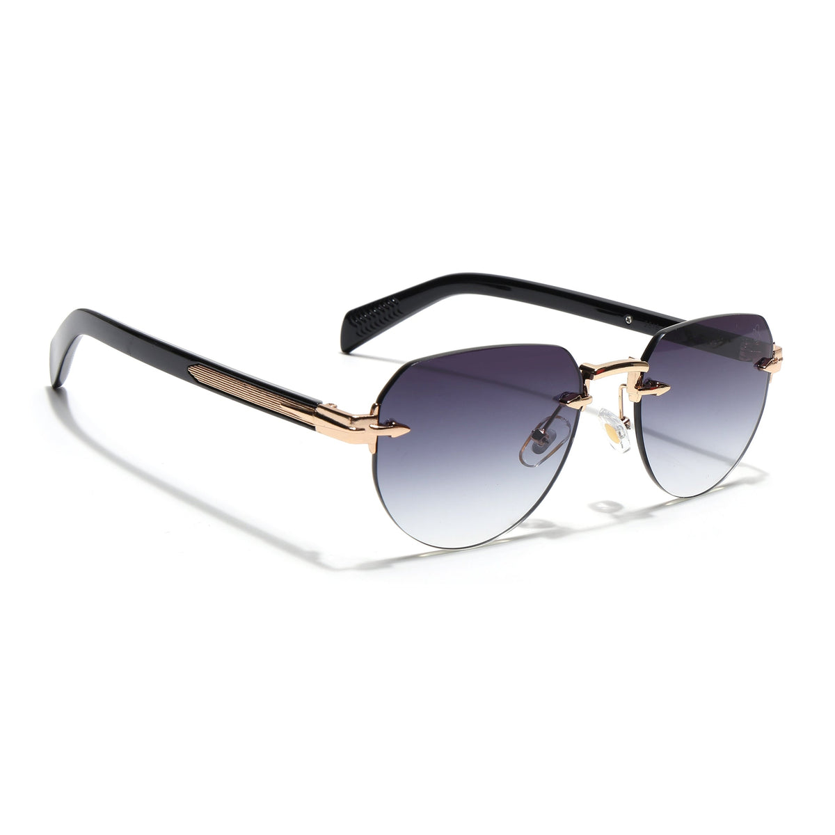 Essence Crown Golden Rimless Sunglasses for Men and Women - Style 2535 - view 2