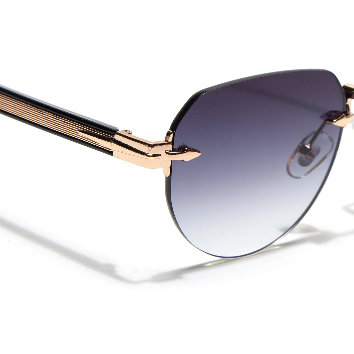 Essence Crown Golden Rimless Sunglasses for Men and Women - Style 2535 - view 4