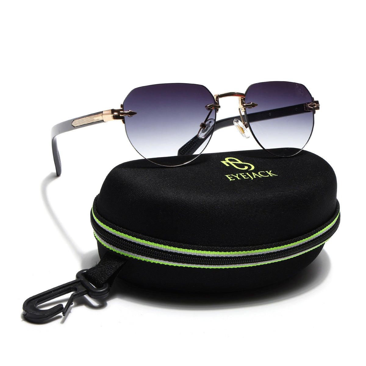 Essence Crown Golden Rimless Sunglasses for Men and Women - Style 2535 - view 8