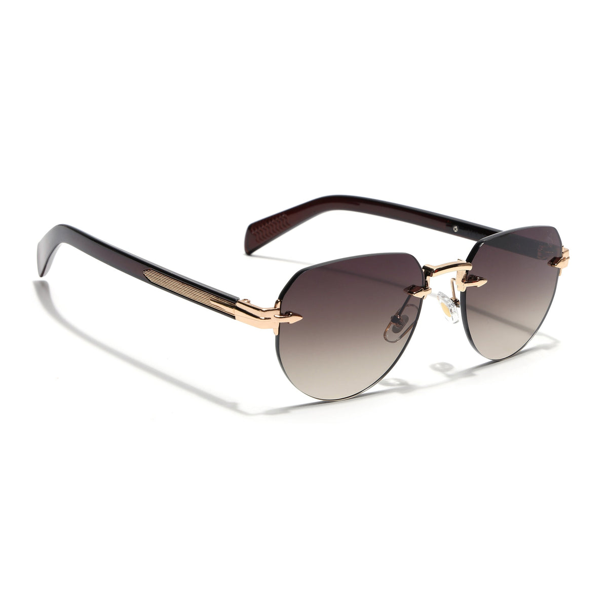 Essence Crown Golden Rimless Sunglasses for Men and Women - Style 2536 - view 2