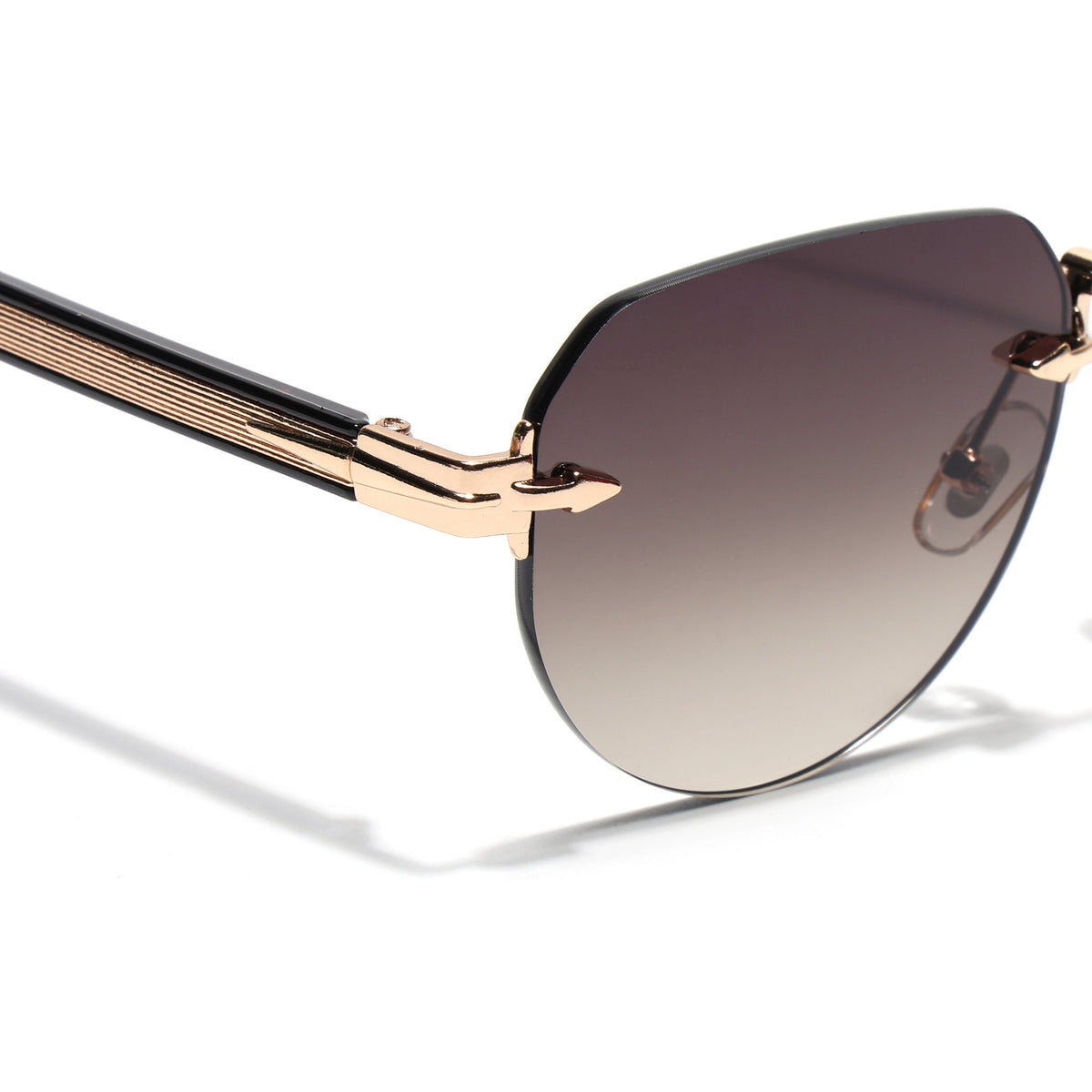Essence Crown Golden Rimless Sunglasses for Men and Women - Style 2536 - view 4