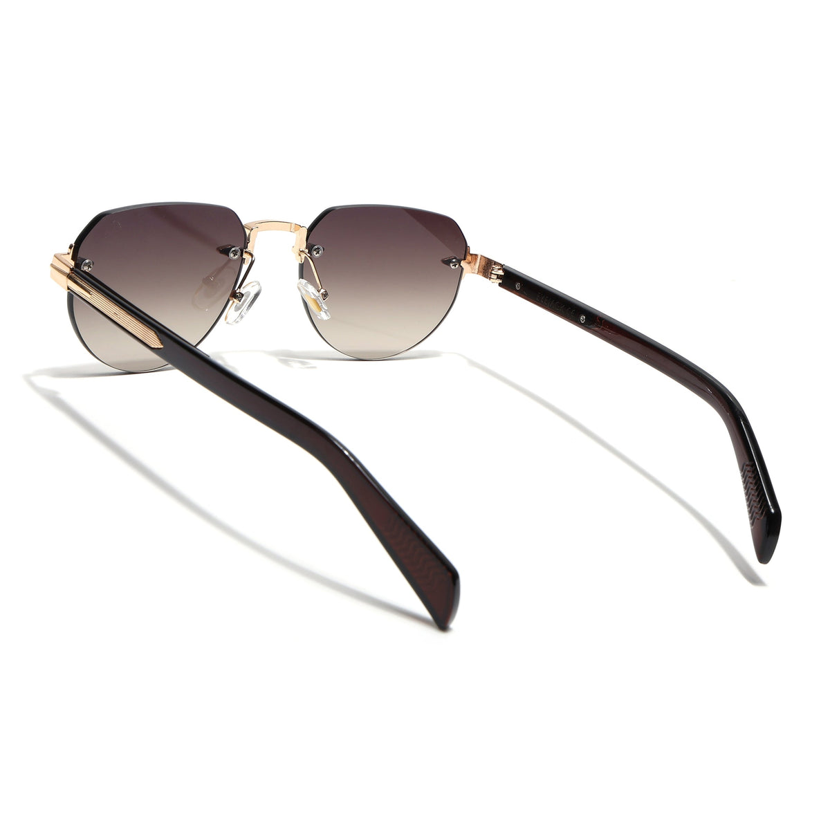 Essence Crown Golden Rimless Sunglasses for Men and Women - Style 2536 - view 6