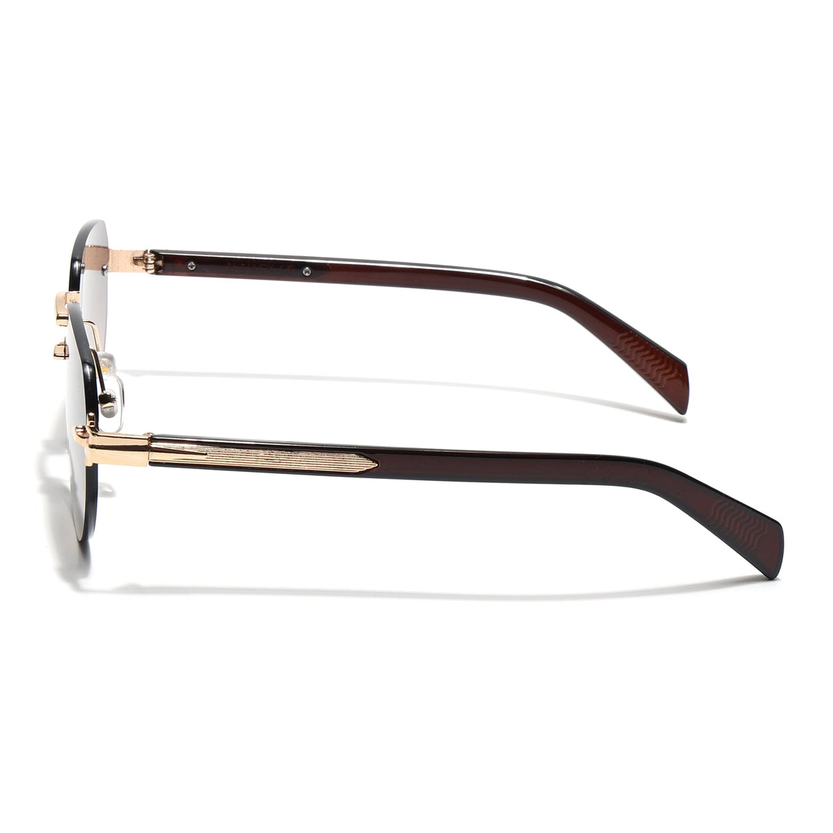 Essence Crown Golden Rimless Sunglasses for Men and Women - Style 2536 - view 7