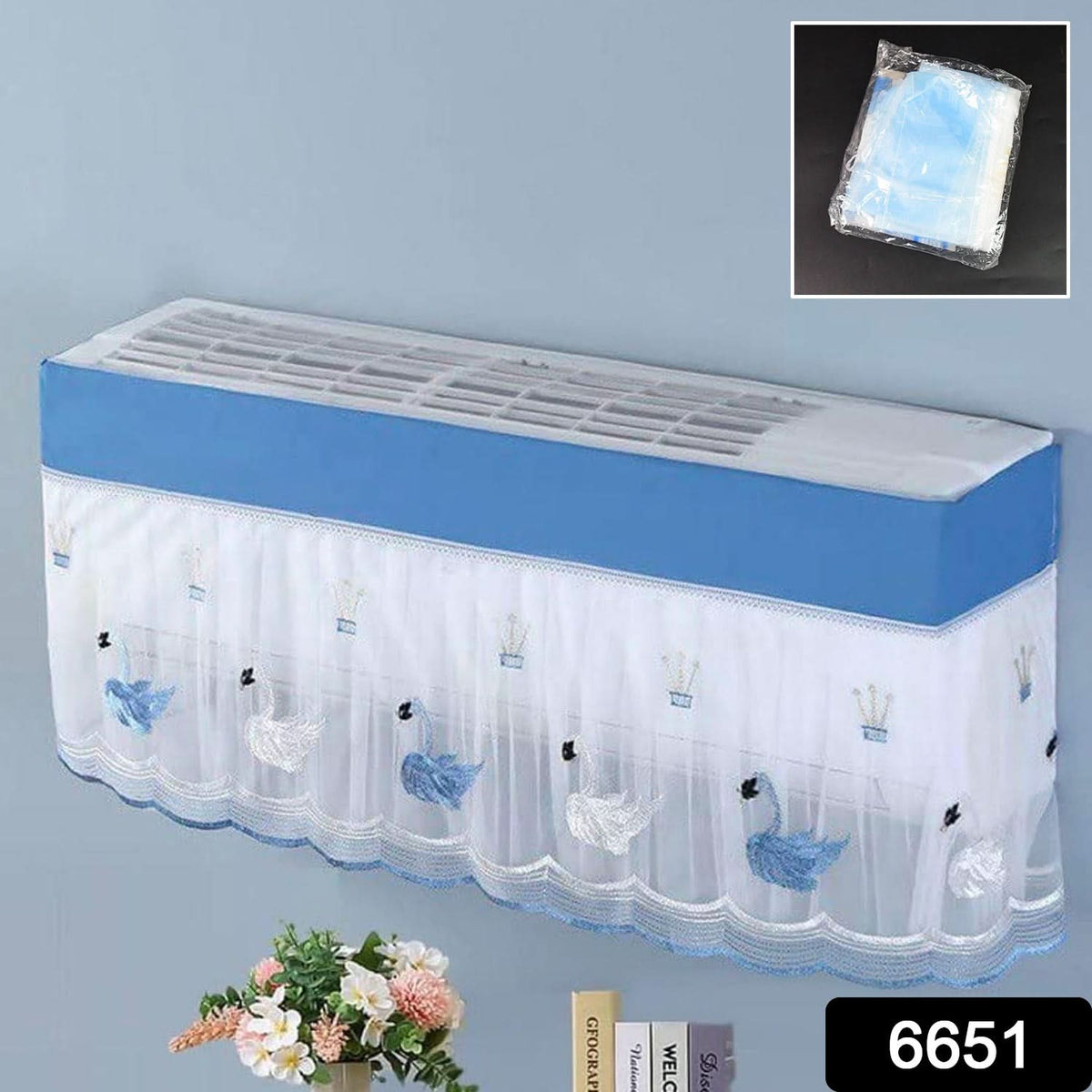 Ac Cover Air Conditioning Dust Cover Folding Designer (Approx 1 Ton 1 Pc Ac Curtain Mix Design) HP DD