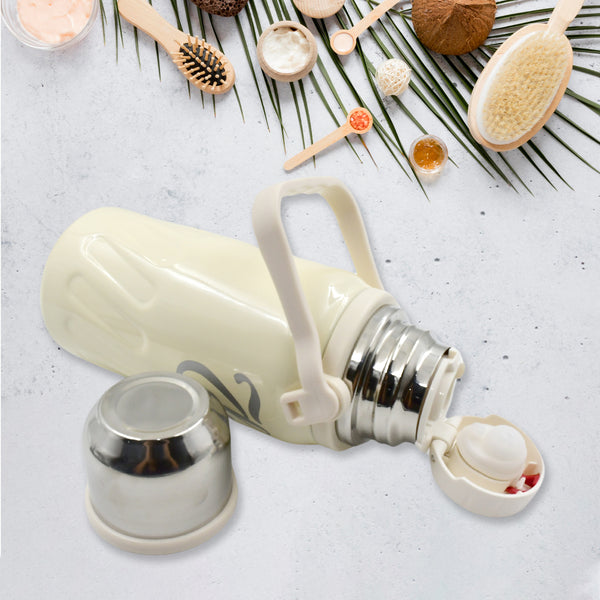 Stainless Steel Vacuum Insulated Water Bottle Leak Proof Flask For Tea Coffee Reusable Water Bottle With Hanging Strap Bottle For Hot Cold Drinks Wide Mouth Water Flask (900 Ml)