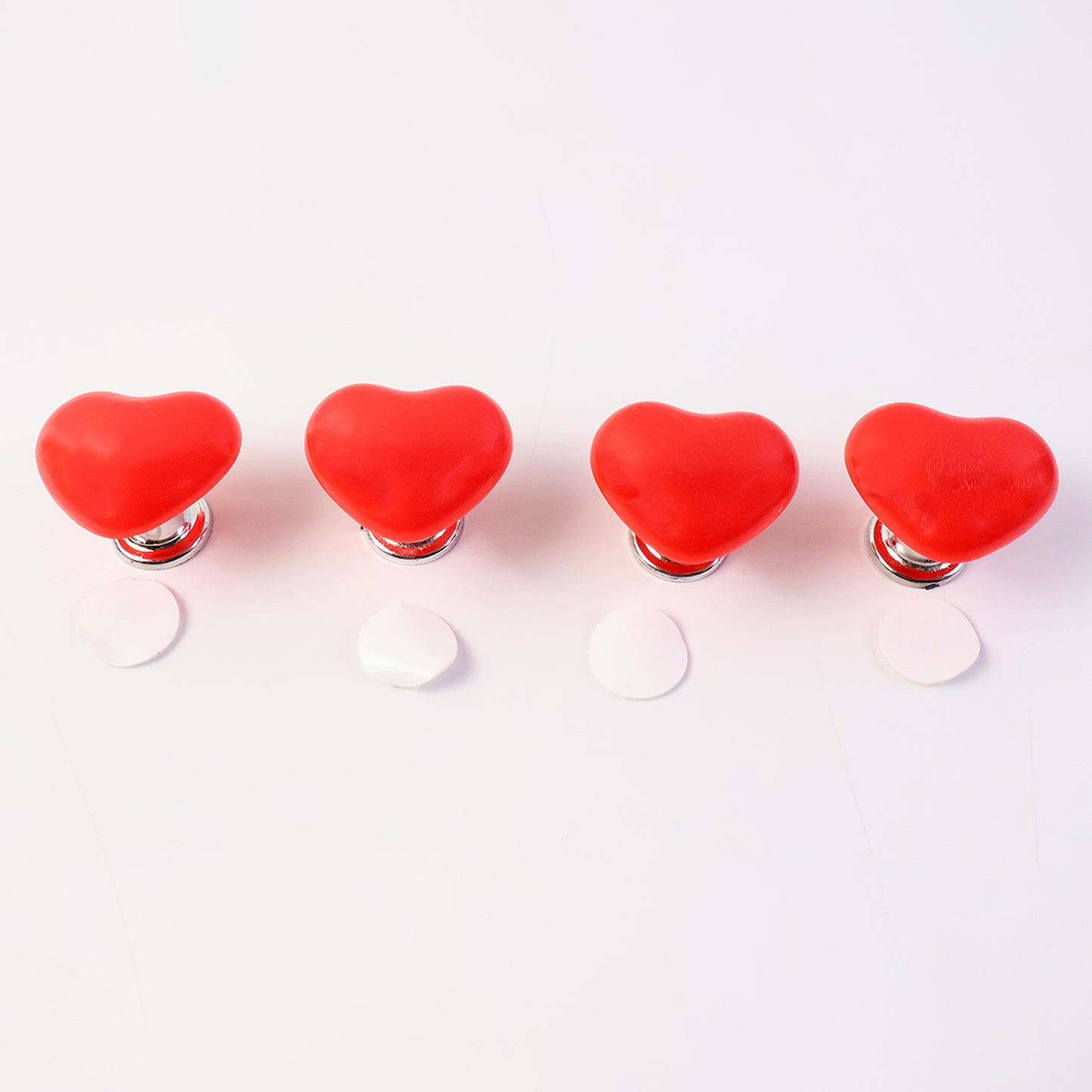 Multipurpose Cabinet Door Handle Drawer Heart-shaped Knob Pulls Toilet Press Button (4 Pc)