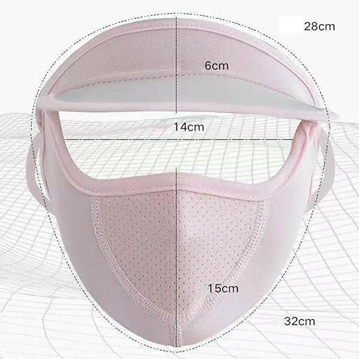 Women’s UV Protection Summer Cap with Attached Face Cover & Scarf Foldable Outdoor Sun Protection Hat for Cycling & Travel – Multicolour