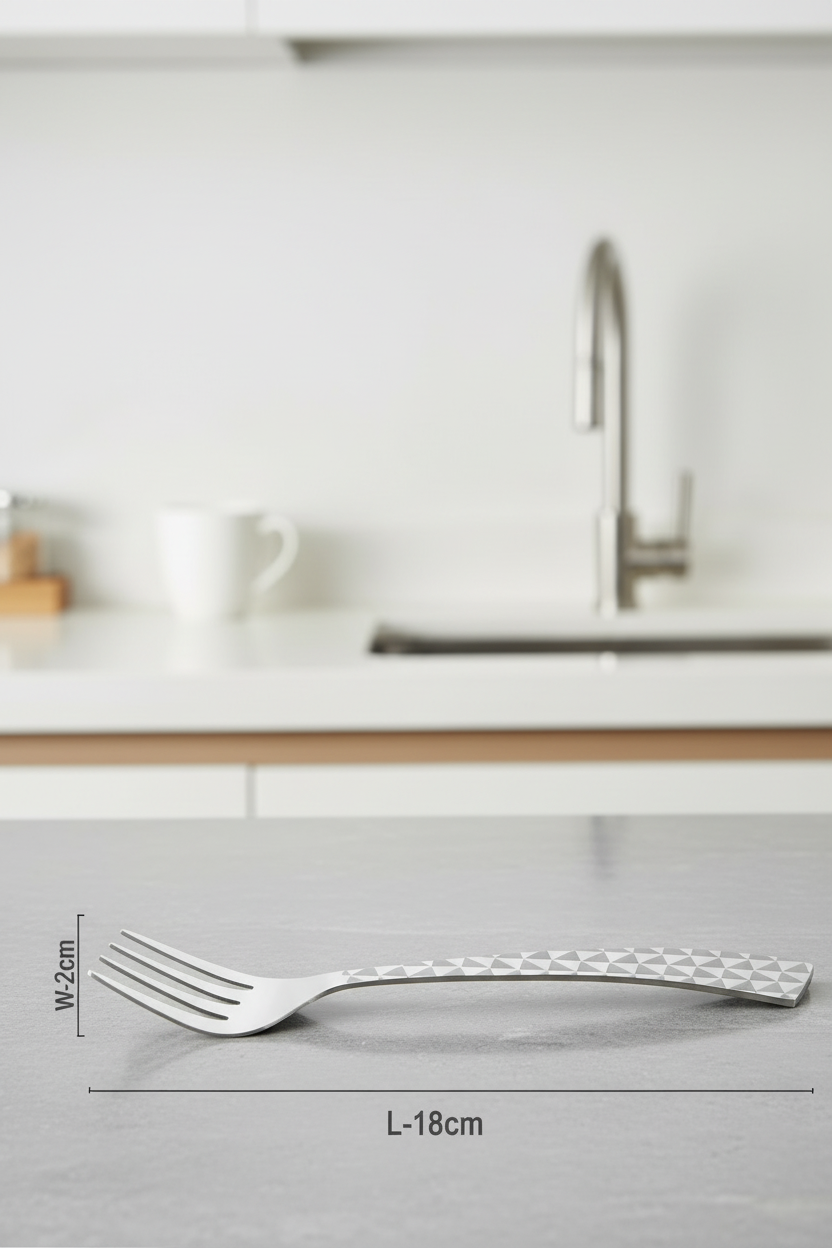 Prabha Stainless Steel Crysta Dessert Fork Set - 18cm (6 pcs) SUPER