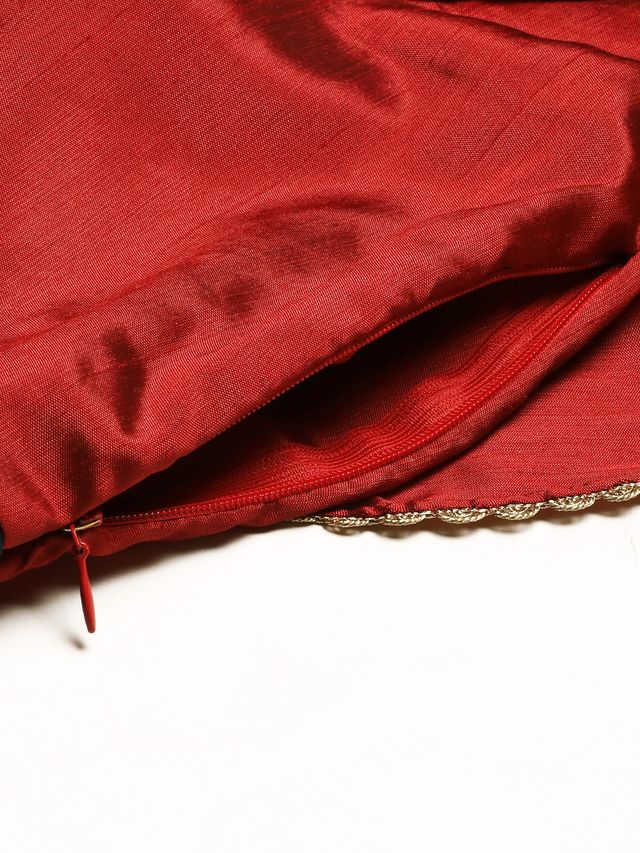 Bollywood Vogue Ready To Wear Maroon N Blue Sequins Georgette Gown