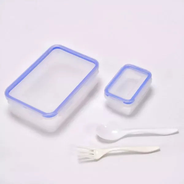 Multipurpose Air Tight 4 Side Lock Food Grade Lunch Box With Small Square Container ABHI Mobiles