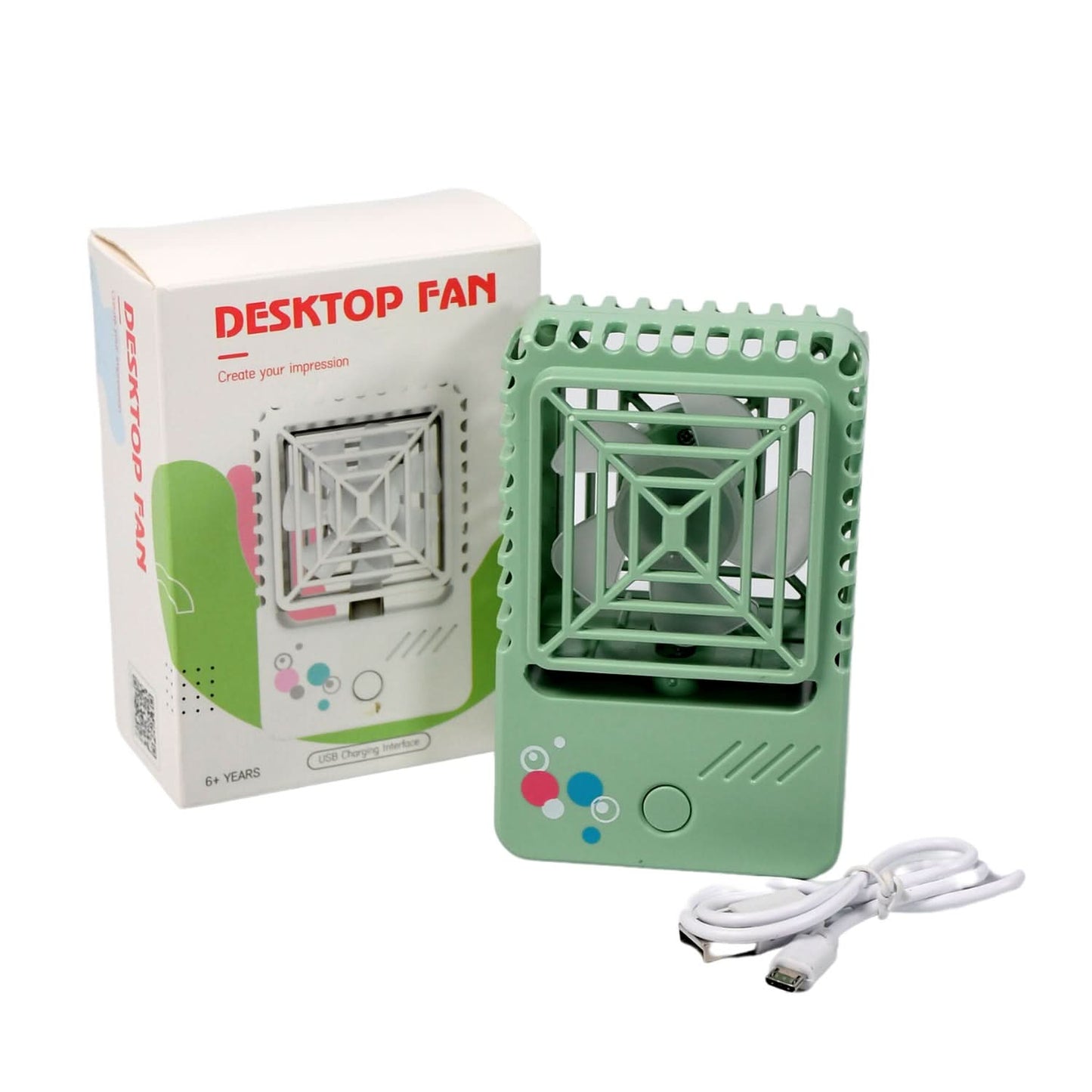 Mini Desktop Rechargeable Table Fan – USB, Handheld & Multi-Use Cooling Fan