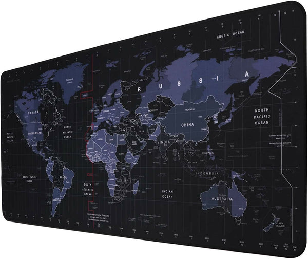 World Map Desk Mat & Mouse Pad (80×30 cm) Large Non-Slip, Water-Resistant Desk Pad with Smooth Surface Printed Keyboard & Mouse Mat for Office & Home Use