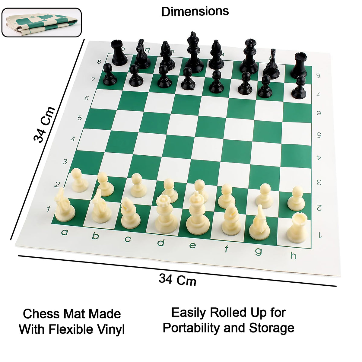 Small Premium Portable Chess Set Plastic Chess Pieces (1 Set / 34x34 Cm)