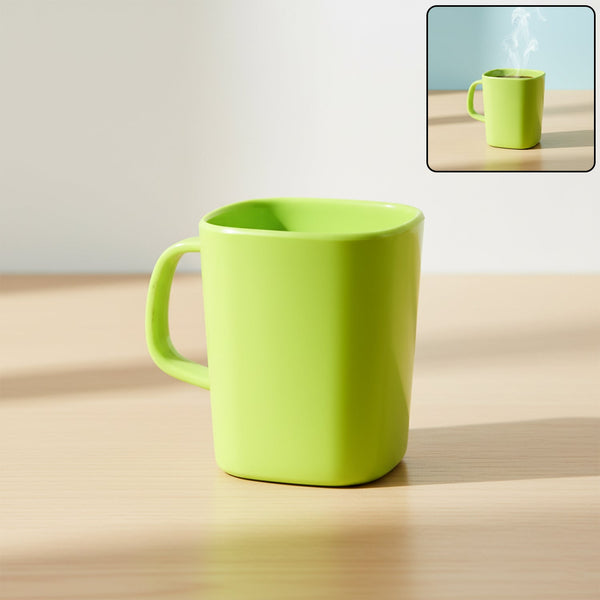 Square Melamine Mug – Premium Durable Lightweight Cup for Tea, Coffee, Milk & Beverages, Elegant Mix Color (1 Pc) HP DD