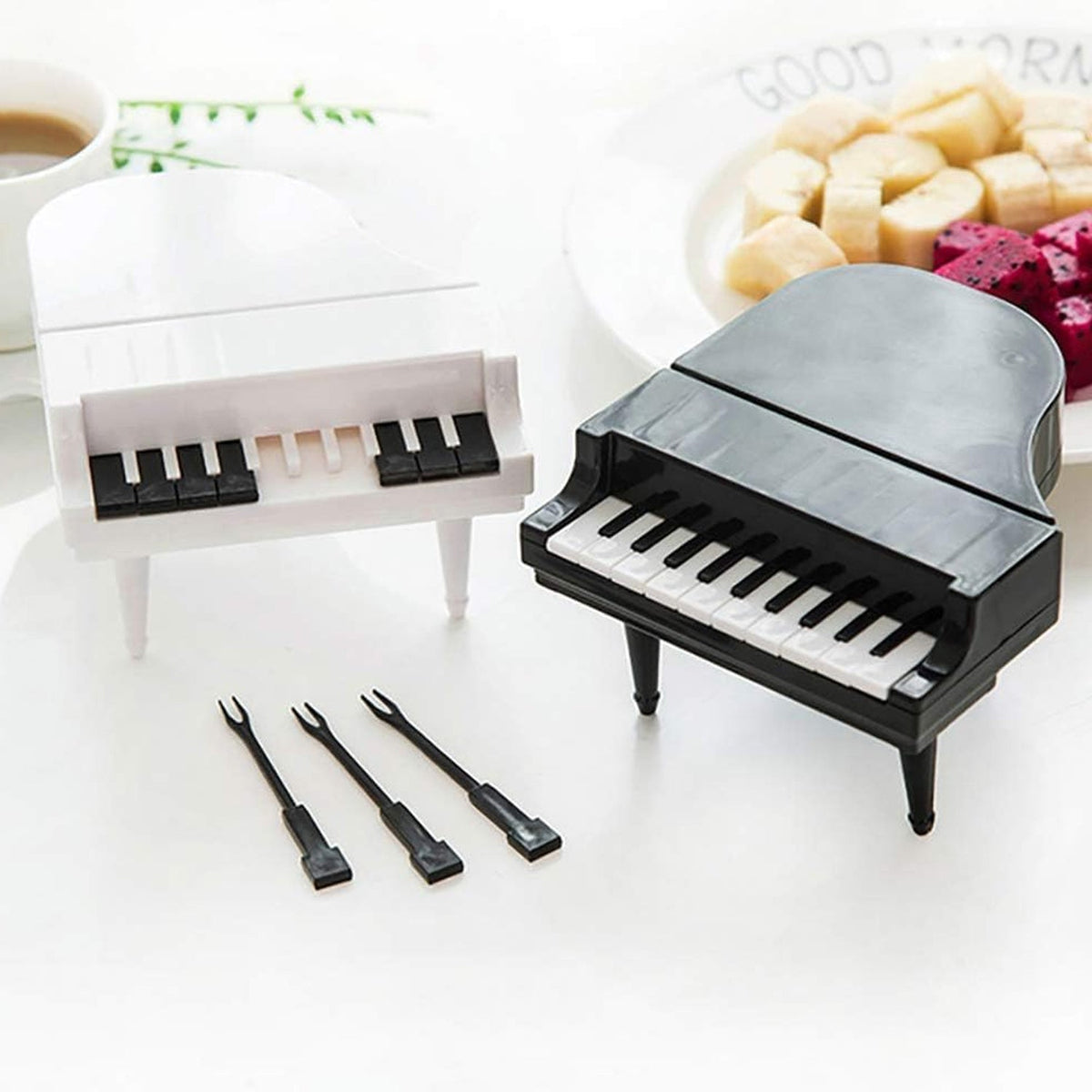 10pcslot Creative Piano Fruit Forks Set Food Sticks For Dessert Fruit Snack Picking Kitchen Dining Tools (10 Pc Set) HP DD