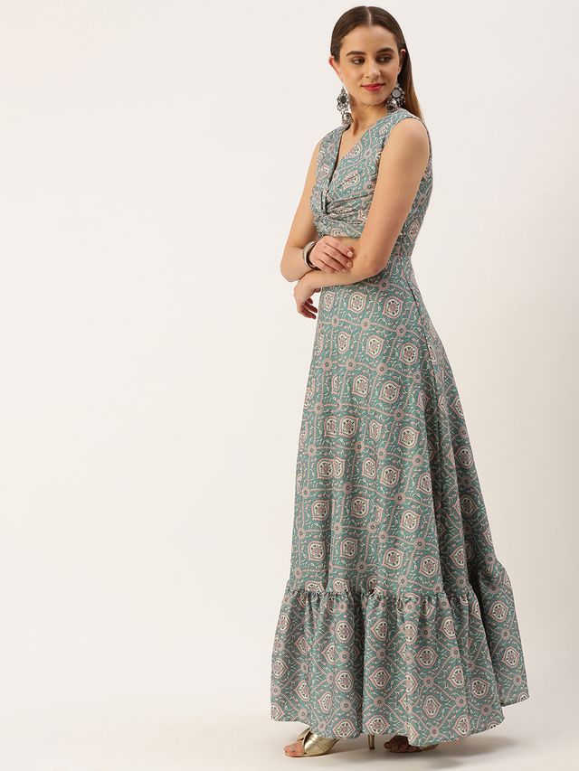Bollywood Vogue Ready To Wear Multicolored Modal Digital printed Dress